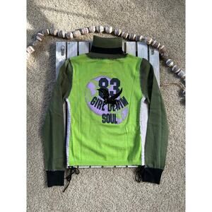 Rare Vintage Y2K Yoki Sport Green Turtleneck Girl Denim Soul 83 Sweater Shirt